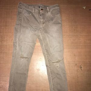 American Eagle crop ripped jeggings